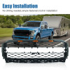 Picture of Front Grille Trim Compatible with 2021 2022 2023 Ford F-150 with Lights Black