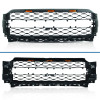 Picture of Front Grille Trim Compatible with 2021 2022 2023 Ford F-150 with Lights Black
