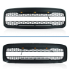 Picture of Front Grill Grille Panel Compatible with 2005 2006 2007 Ford F-450 Super Duty with Lights Black