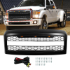 Picture of Front Grill Front Mesh Grille Fit for 2008 2009 Ford F-250 with Lights Black