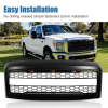 Picture of Front Grill Front Mesh Grille Fit for 2008 2009 Ford F-250 with Lights Black