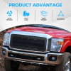 Picture of Front Grill/Grilles Grill Fit for 2011 2012 2013 2014 2015 2016 Ford F-250 Super Duty with Lights Black