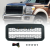 Picture of Front Grill/Grilles Grill Fit for 2011 2012 2013 2014 2015 2016 Ford F-250 Super Duty with Lights Black