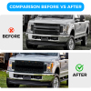 Picture of Mesh Front Grill Grille Fit for 2017 2018 2019 Ford F-450 Super Duty with Lights Black