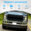 Picture of Front Grille Grill Fits 2017 2018 2019 Ford F-450 Super Duty with Lights Black