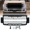 Picture of Front Grille Grill Fits 2017 2018 2019 Ford F-450 Super Duty with Lights Black