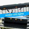 Picture of Front Grille Grill Fits 2017 2018 2019 Ford F-450 Super Duty with Lights Black