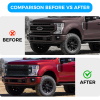 Picture of Front Grille Trim Panel Fit for 2020 2021 2022 Ford F-350 Super Duty with Lights Black